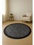 Yuvarlak Dijital Baskı Siyah Modern Desenli Dot Kaymaz Tabanlı Halı H0312 2