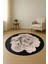 Yuvarlak Dijital Baskı Gül Desenli Dot Kaymaz Tabanlı Halı H0314 2