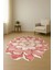 Pembe Lazer Çiçek Desenli Dijital Baskı Kaymaz Tabanlı Halı H0432 2