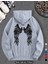 Melek Kanat Sırt Baskılı Kanguru Siyah Kapüşonlu Sweatshirt 1