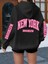 Trden Plus Beden Casual Hoodie ile New York Brooklyn Harf Baskısı, 1