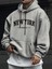 Kapüşonlu Newyork Baskılı Sweatshirt Mevsimlik Sonbahar Kış Için Uygundur 1