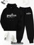 Casual Letter Print Pantolon Takımları, Uzun Kollu Bağcıklı Kapüşonlu Sweatshirt ve Cep Jogger 1
