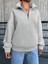 3 Iplik Şardonlu Yarım Fermuarlı Sweatshirt Gri 1