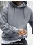 Gri Üst Kaliteli Kapüşonlu Sweatshirt Düz Renk , Unisex Rahat Kapüşonlu Kanguru Cepli 1