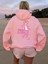 Women's Pink Panther Graphic Hoodie - Black Casual Pullover With Cartoon Print 1