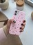 iPhone 12 Uyumlu Pembe Çiçek Desenli Lansman Liquid Silikon Yumuşak Kılıf 5
