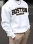 Bisiklet Yaka Boston Baskılı Sweatshirt Mevsimlik Sonbahar Kış Için Uygundur 1