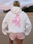 Women's Pink Panther Graphic Hoodie - Black Casual Pullover With Cartoon Print 1