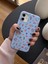 iPhone 12 Uyumlu Mavi Çiçek Desenli Lansman Liquid Silikon Kılıf 2