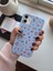 iPhone 12 Uyumlu Mavi Çiçek Desenli Lansman Liquid Silikon Kılıf 4