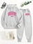 Uzun Kollu Harf Baskılı Hoodie ve Pantolon Seti, Örgü Kumaş, Sonbahar/kış 1