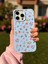 iPhone 13 Pro Max Uyumlu Mavi Çiçek Desenli Lansman Liquid Silikon Kılıf 3