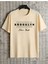 Unisex Yeni Sezon Oversize Brooklyn Baskılı Pamuklu Tshirt 1