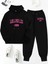 Iki Parça Set, Los Angeles Abd Harf Baskısı, Uzun Kollu Kapüşonlu Sweat ve Pantolon 1