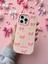 iPhone 16 Pro Yumlu Pembe Fiyonk Desenli Kabartmalı Yumuşak Silikon Kılıf 3
