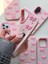iPhone 16 Pro Yumlu Pembe Fiyonk Desenli Kabartmalı Yumuşak Silikon Kılıf 5