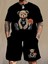 Plus Size Erkeklerin Ayı Grafik Baskılı T-Shirt & Şort 1