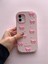 iPhone 11 Uyumlu Pembe Fiyonk Desenli Kabartmalı Yumuşak Silikon Kılıf 1