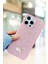 iPhone 15 Pro Max Uyumlu – Elmas Tasarımlı, Pembe Taşlı, Işıltılı Pırlanta Silikon Kılıf 3