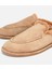 01TEH315350A300 KADIN Süet Deri Bej Içi Kürklü Düz Günlük Terlik 4