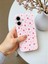 iPhone 17 Uyumlu Pembe Çiçek Desenli Lansman Liquid Silikon Yumuşak Kılıf 5