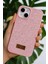 iPhone 14 Plus / 15 Plus Uyumlu – Elmas Tasarımlı, Pembe Taşlı, Işıltılı Pırlanta Silikon Kılıf 3