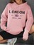 London Print Drawstring Hoodie, Casual Long Sleeve Hooded Sweatshirt 1