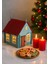 , 3mm Mdf turkuaz,kırmızı ve beyaz renk tonları kullanılmış 13 cm x14 cm x15 cm Noel Evi 1