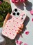 iPhone 17 Pro Max Uyumlu Pembe Çiçek Desenli Lansman Liquid Silikon Yumuşak Kılıf 4