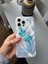 iPhone 15 Pro Uyumlu Deniz Anası Desenli Tüylü Hologramlı Silikon Kılıf 1