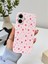 iPhone 16 Uyumlu Pembe Çiçek Desenli Lansman Liquid Silikon Yumuşak Kılıf 3