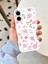 iPhone 16 Uyumlu Beyaz Çiçek Desenli Lansman Liquid Silikon Yumuşak Kılıf 2