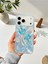 iPhone 17 Pro Uyumlu Deniz Anası Desenli Tüylü Hologramlı Silikon Kılıf 3