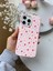 iPhone 14 Pro Max Uyumlu Pembe Çiçek Desenli Lansman Liquid Silikon Yumuşak Kılıf 5