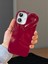 iPhone 16 Uyumlu 3D Kalp Tasarımlı Bordo Parlak Silikon Yumuşak Kılıf 1