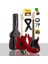 RPH-30RD Gül Klavye Strat Kasa Sss Elektro Gitar Seti 1