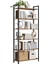Kitaplık, 6 Katlı Raf, Çelik Çerçeveli Yüksek Rustik Raf, Oturma Odası, Ofis, Çalışma Odası, Koridor, Endüstriyel Tarz, 80 x 30 x 186 Cm, Rustik Kahverengi ve Siyah LLS082B01 1