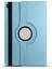Samsung Galaxy Tab A9 Plus ile Uyumlu Kılıf 360 Derece Dönen Standlı Pu Deri Kapaklı - Mavi 1