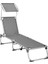 Ayarlanabilir ve Katlanabilir Gölgelikli Şezlong, 55X193X31 Cm, Koyu Gri, GCB19WGV1 1