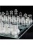 Glass Chess Cam Satranç Takımı Kullanışlı Dekoratif Şık Hediyelik (25X25 Cm) 2