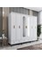 Loren 6 Kapaklı Çekmeceli Gardırop Tamamı Mdf (Beyaz) 2