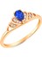 14 Ayar Altın Prenses Tacı Safir Yüzük 5