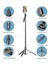 Bluetooth Uzaktan Kumandalı Selfie Çubuğu Tripod – 360° Döner, 150 cm Ayarlanabilir, Hafif Taşınabilir, iPhone ve Android Uyumlu, Vlog, Video, Seyahat Için 2