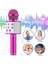 Çocuklar Için Karaoke Mikrofon Bluetoothlu Mikrofon Speaker Yetişkin Için Karaoke Aux USB Sd Kart Girişli Mic (Pembe) 3