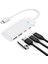 4 Portlu Type-C To USB 3.0 / Type-C Pd 100W Yüksek Hızlı 5gbps Hub Çoklayıcı Beyaz 2