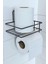 Buffer® Kendiliğinden Yapışkanlı Tuvalet Kağıdı Tutacağı ve Yedek Raf - Siyah Modern Metal Tasarım 6