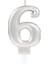 6 Rakam Mum Gümüş Renk 2
