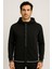 Erkek Sweatshirt Kapüşonlu Siyah 1657 1