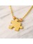 14 Ayar Altın Dorika Detaylı Puzzle Kolye 3